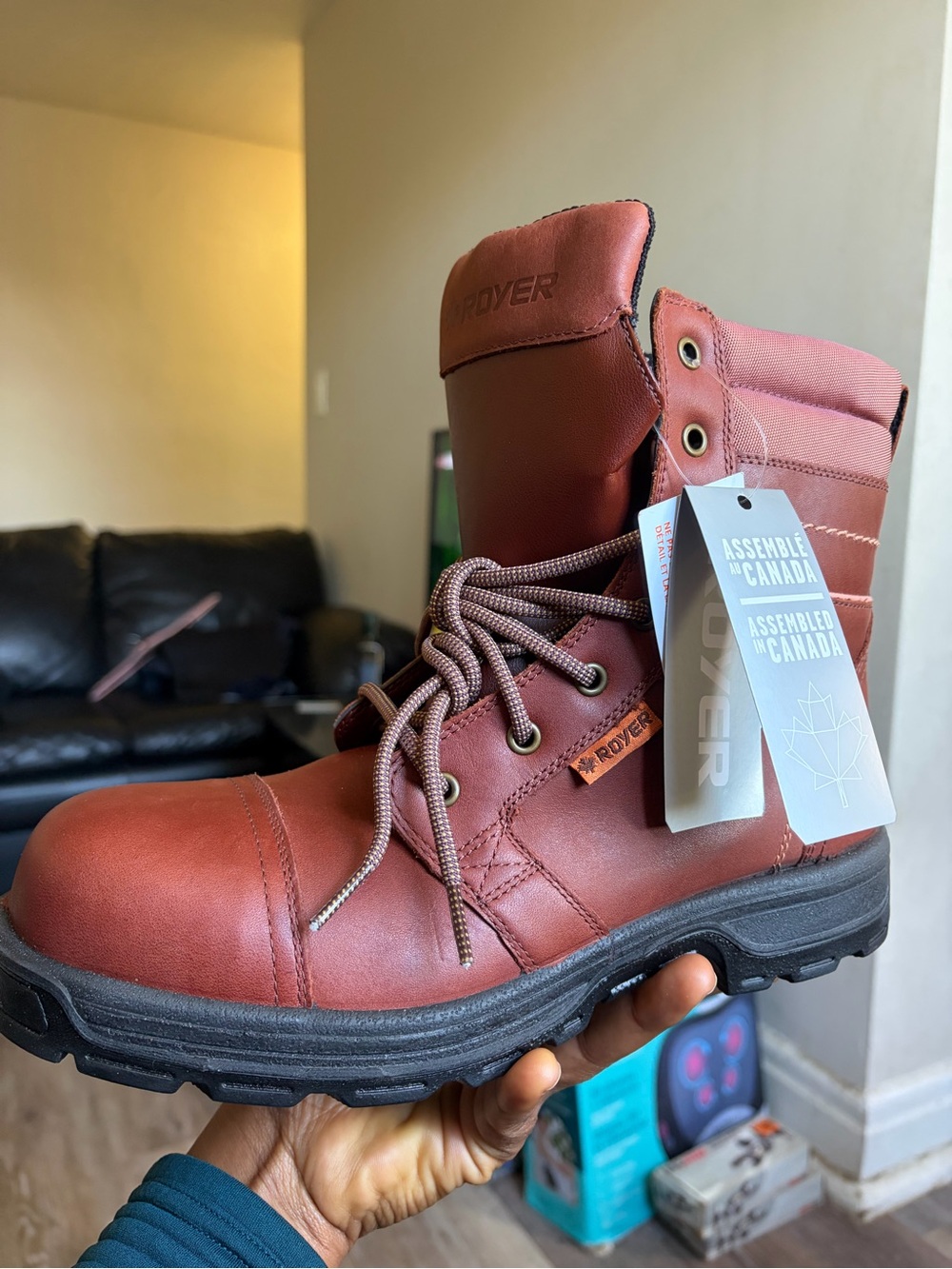 Women’s Rust Leather Work Boot - Lace-Up Safety Boot